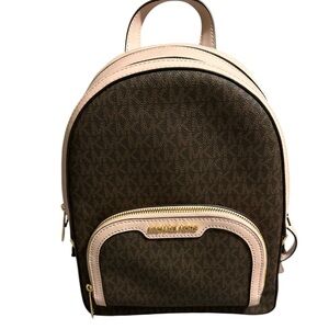 Michael Kors Brown and Pink Backpack